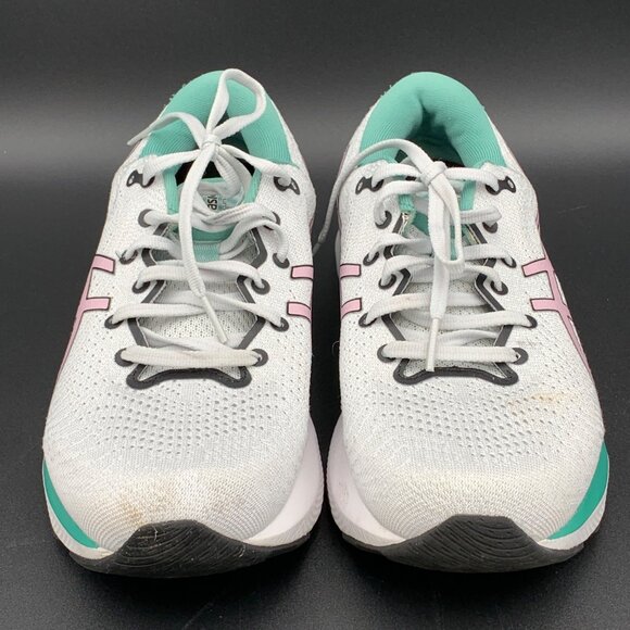 Asics Womens Gel-Cumulus Running Shoes Size 8.5 White Pink Teal Mesh Lightweight - Picture 3 of 9
